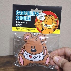 Rare Vintage 80s Garfields Choice For Cats Only CatNip Plush Toy "I Love Cats"